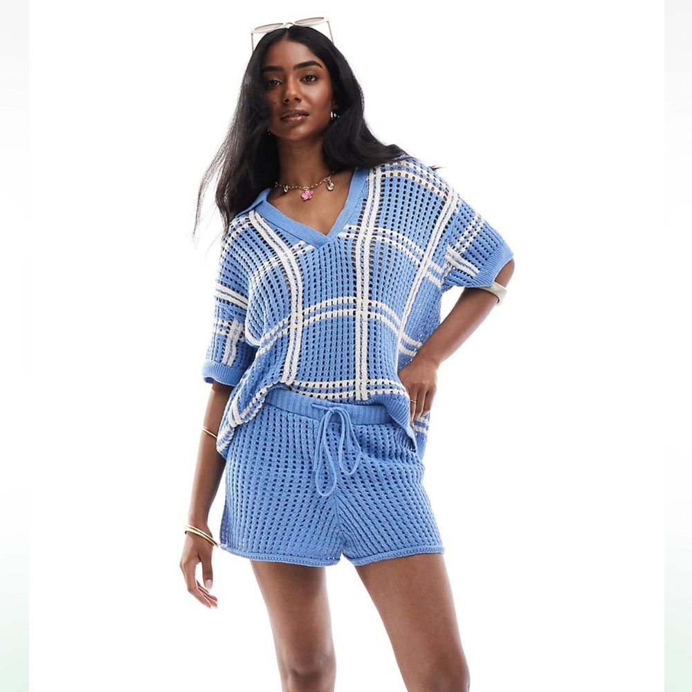 Pull&Bear Blue Knit Women Set